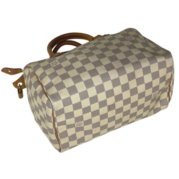 1000066806508 12 Louis Vuitton Speedy 25 Bag Damier Azur White