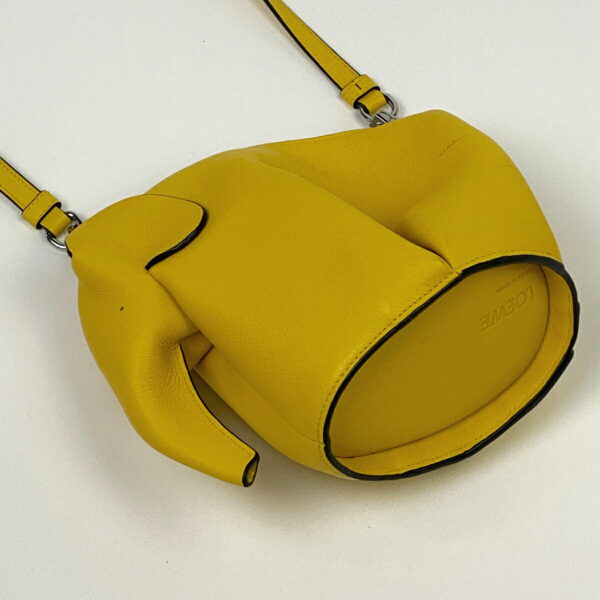 1000066846009 12 Loewe Elephant Motif 2Way Shoulder Bag Leather Yellow