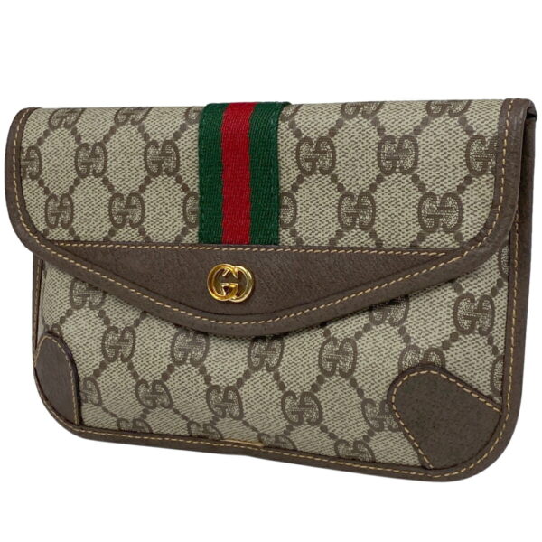 1000066864980 11 Gucci GG Pattern Pouch Sherry Line Canvas Brown