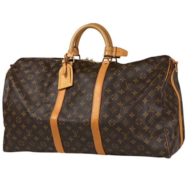 1000066906581 11 Louis Vuitton Keepall Bandouliere 55 Bag Monogram Brown