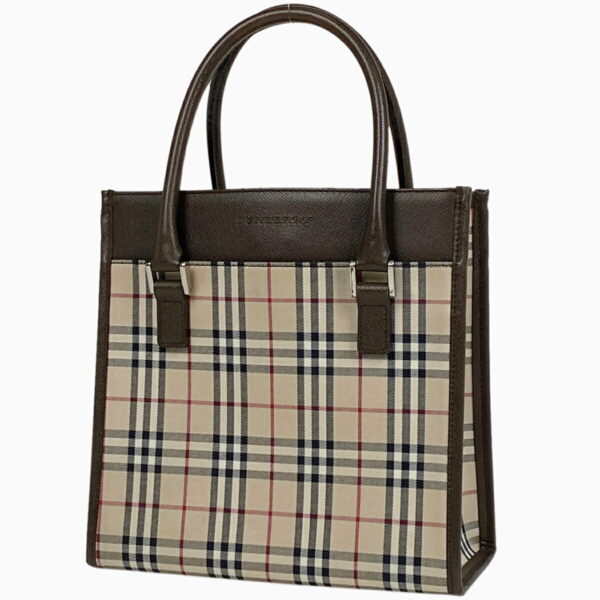 1000066933006 11 Burberry Plaid Nova Check Canvas Handbag Beige Brown