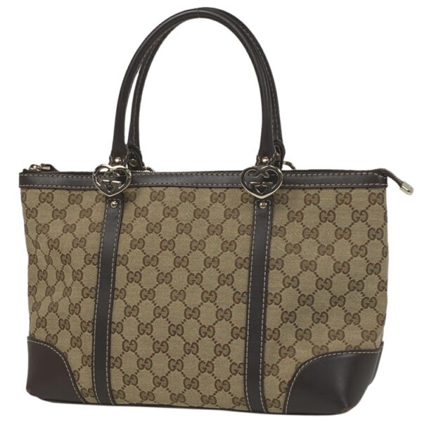 1000067018139 11 Gucci GG Pattern Lovely Tote Bag GG Canvas Beige Brown