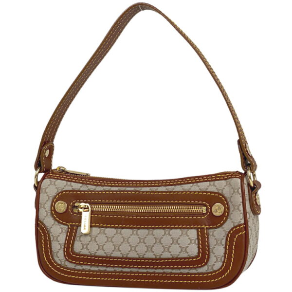 1000067267247 11 Celine Macadam Pattern Shoulder Canvas Shoulder Bag Beige Brown