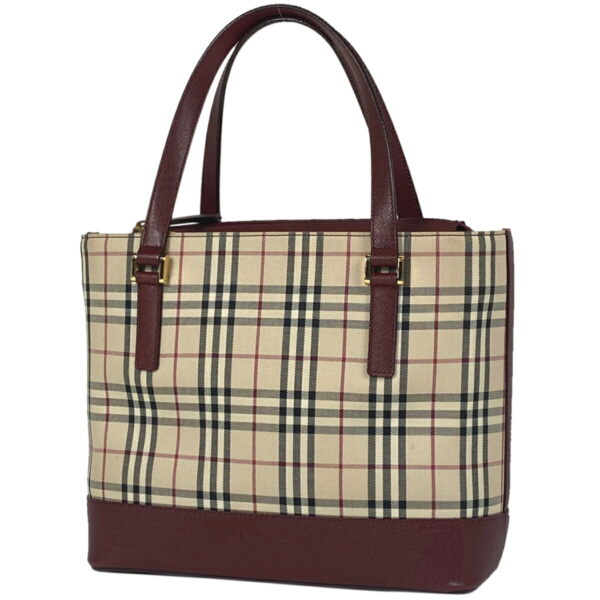 1000067267292 11 Burberry Check Pattern Canvas Handbag Beige Red