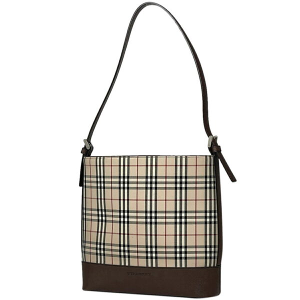 1000067281144 11 Burberry Plaid Nova Check Canvas Shoulder Bag Beige Brown