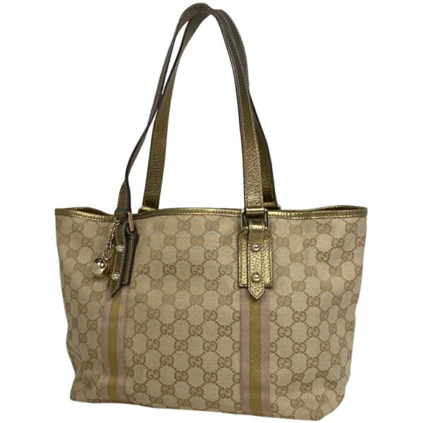 1000067298012 11 Gucci GG Pattern Sherry Line Tote Bag GG Canvas Beige