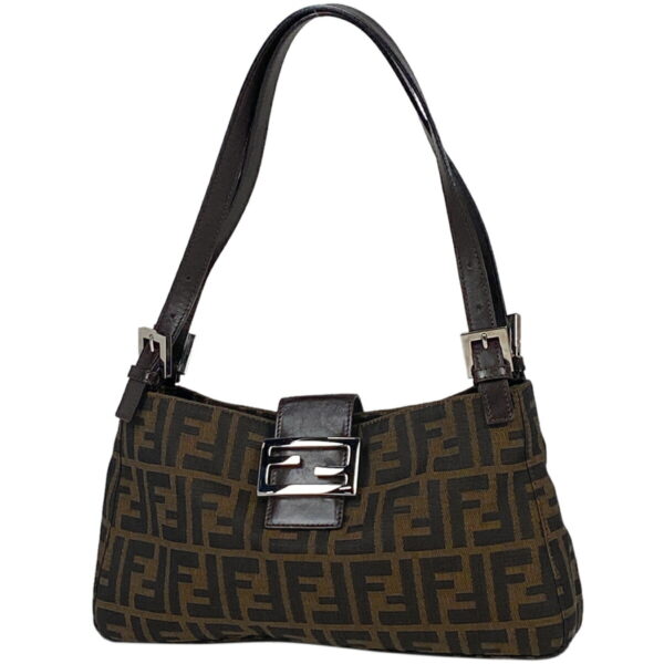 1000067298104 11 FENDI Zucca Pattern Shoulder Bag Canvas Brown