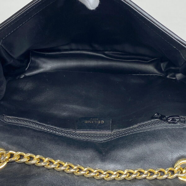 1000067298159 17 Celine Chain Blason Leather Crossbody Shoulder Bag Black