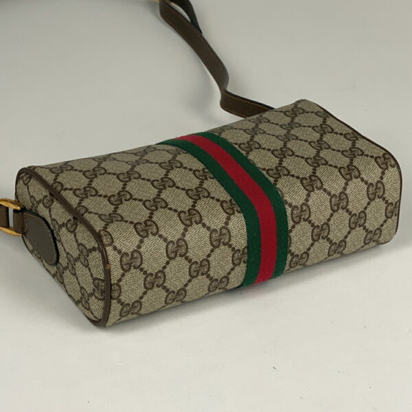 1000067305871 12 Gucci GG Pattern Shoulder Bag Sherry Line Canvas Beige Green Red