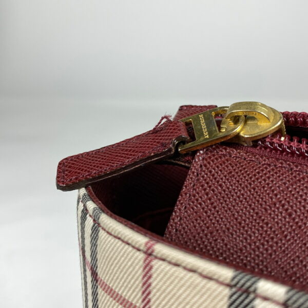 1000067353391 13 Burberry Plaid Nova Check Canvas Handbag Beige Red