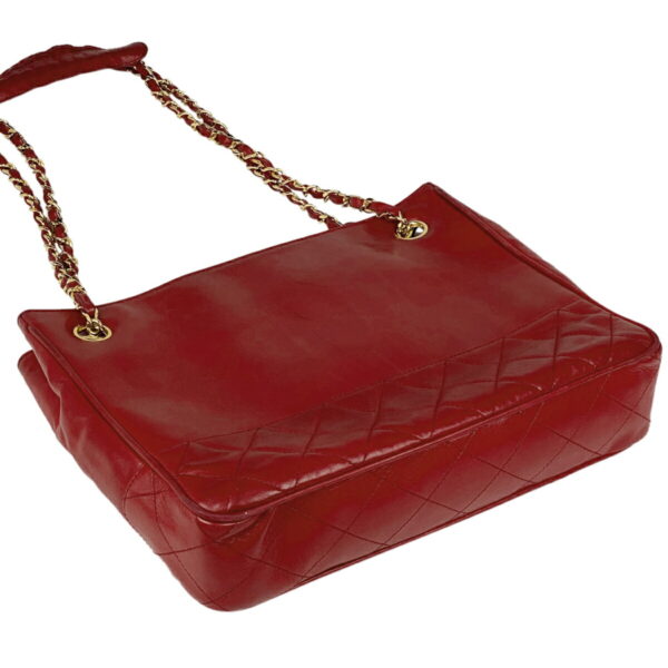 1000067633684 12 Chanel Coco Mark Chain Matelasse Tote Bag Leather Red