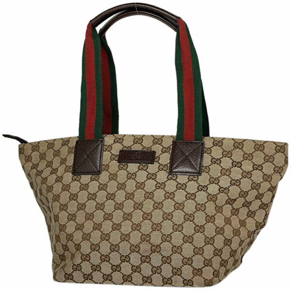 1000067636463 11 Gucci GG Pattern Sherry Line Tote Bag GG Canvas Brown