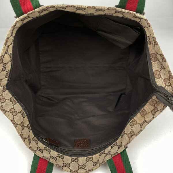 1000067636463 17 Gucci GG Pattern Sherry Line Tote Bag GG Canvas Brown