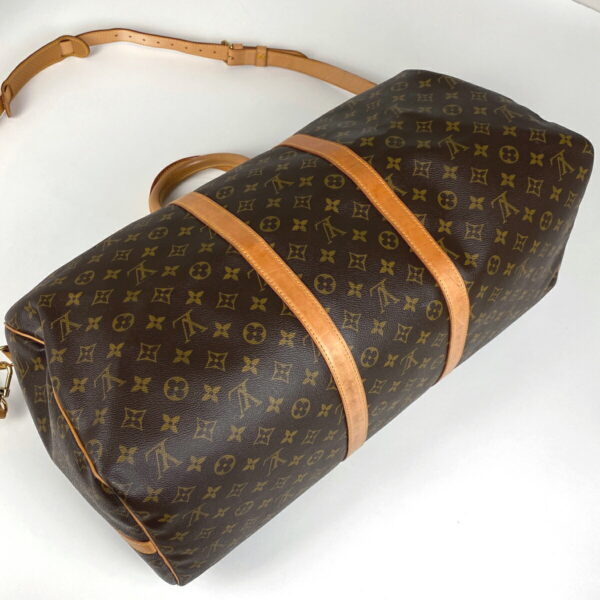 1000067749514 12 Louis Vuitton Keepall Bandouliere 55 Bag Monogram Brown