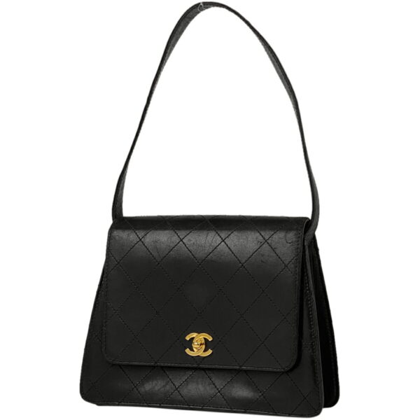 1000067764920 11 Chanel Cocomark Matelasse Shoulder Handbag Leather Black