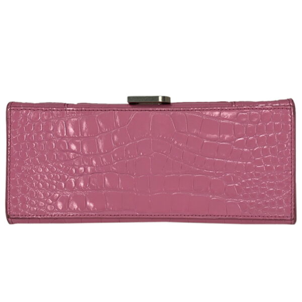 1000067788865 14 Balenciaga Hourglass Small 2WAY Crocodile Embossed Leather Shoulder Handbag Pink