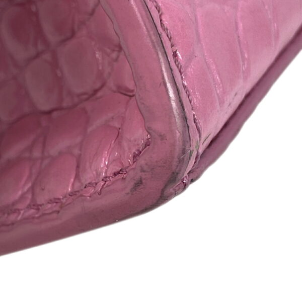 1000067788865 15 Balenciaga Hourglass Small 2WAY Crocodile Embossed Leather Shoulder Handbag Pink