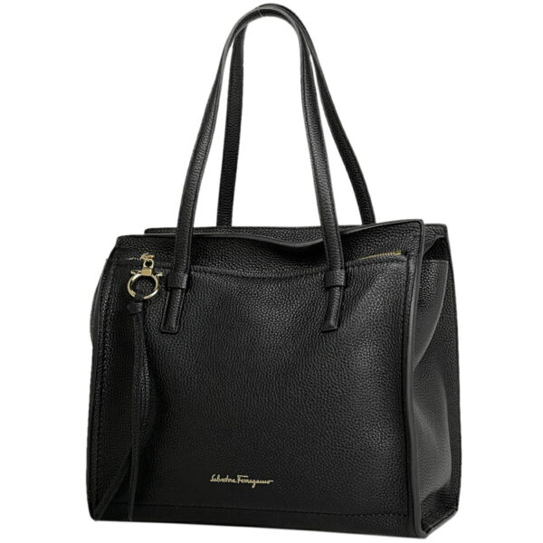 1000067998578 11 Salvatore Ferragamo Amy Tote Gancini Handbag Leather Black