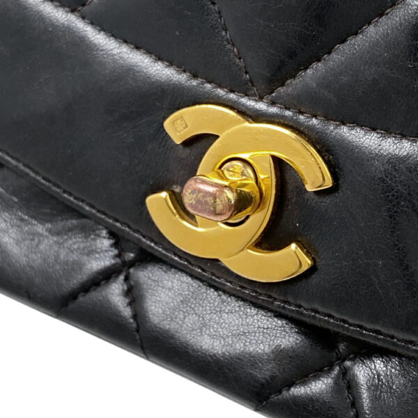 1000068071355 15 Chanel Diana Matelasse Single Flap Chain Bag Leather Black