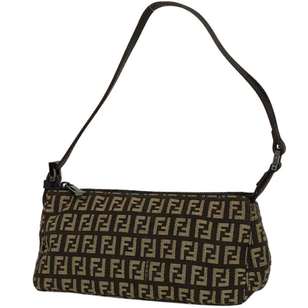 1000068089404 11 FENDI Zucchino Pattern Shoulder Canvas Brown