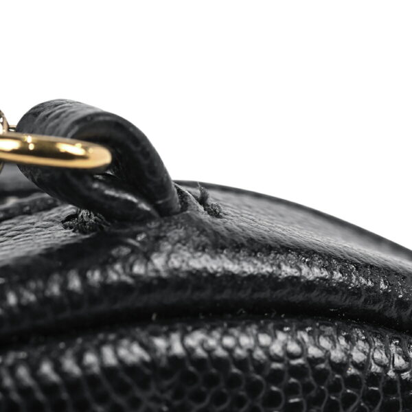 1000068095863 09 Chanel Coco Mark Round Chain Mini Classic Shoulder Bag Caviar Skin Black