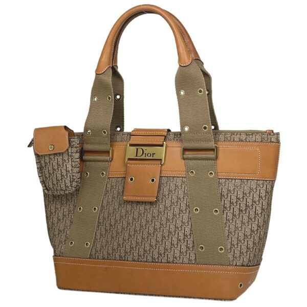 1000068118883 11 Christian Dior Street Chic Trotter Pattern Canvas Tote Bag Brown