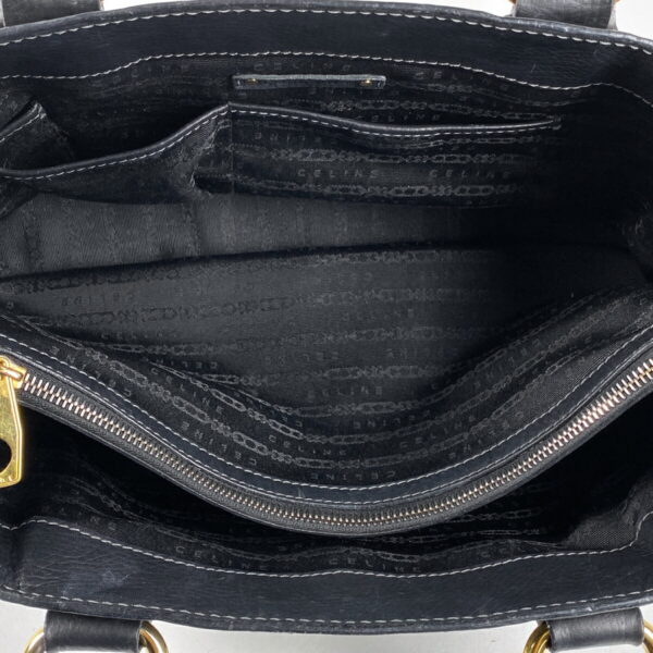 1000068187131 17 Celine Boogie Bag Leather Handbag Black