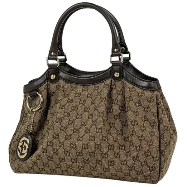 1000068221859 11 Gucci GG Pattern Sookie Tweed Handbag GG Canvas Brown