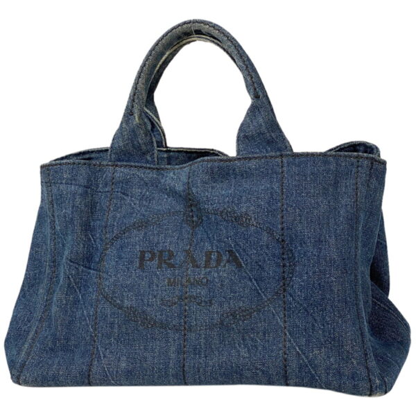 1000068228889 11 Prada Canapa Tote Bag Denim Blue