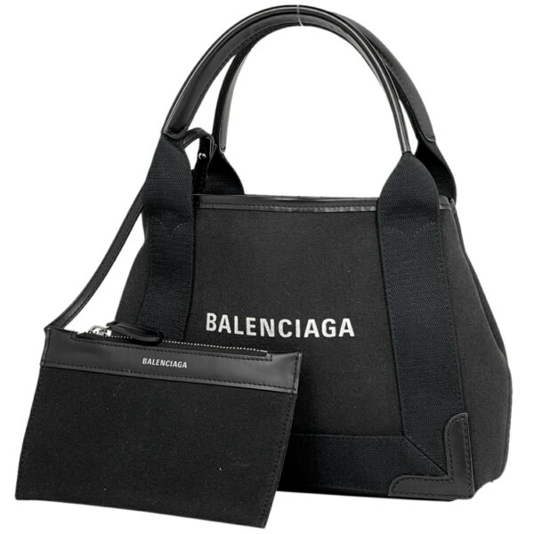 1000068228988 11 Balenciaga Blue Cabas XS 2WAY Canvas Crossbody Handbag Black