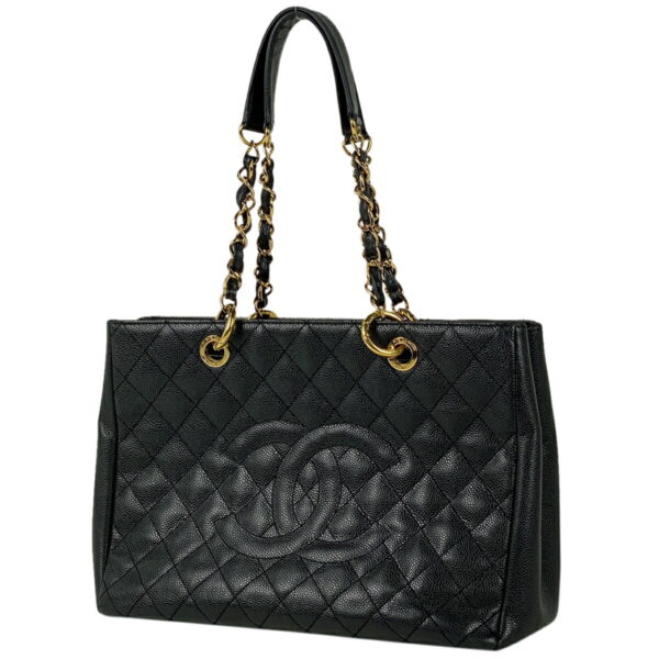 1000068362446 11 Chanel Coco Mark Chain Matelasse GST Tote Bag Caviar Skin Black