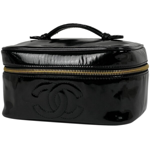 1000068384929 11 Chanel Cocomark Vanity Pouch Patent Leather Black