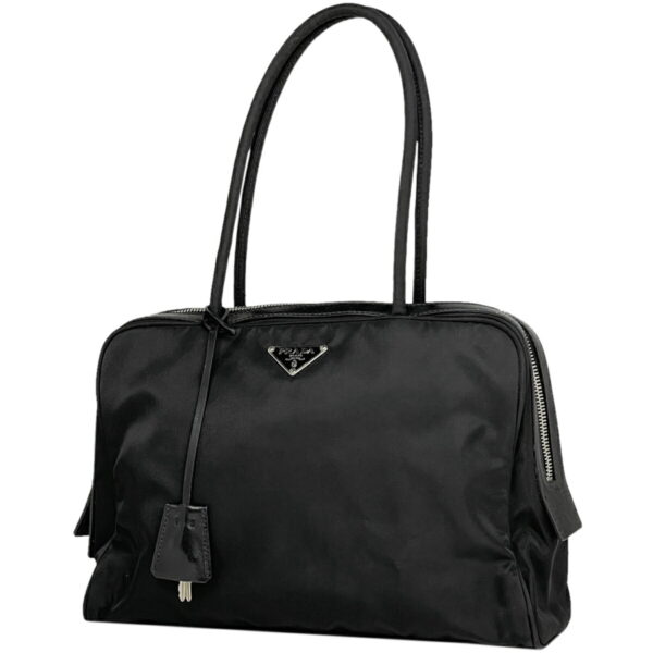 1000068400025 11 PRADA Plate Tote Bag Nylon Nero