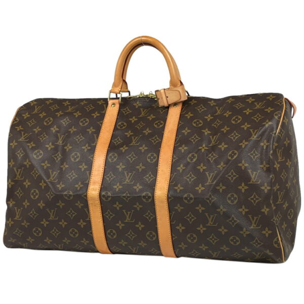 1000068403514 11 Louis Vuitton Keepall 55 Bag Monogram Brown