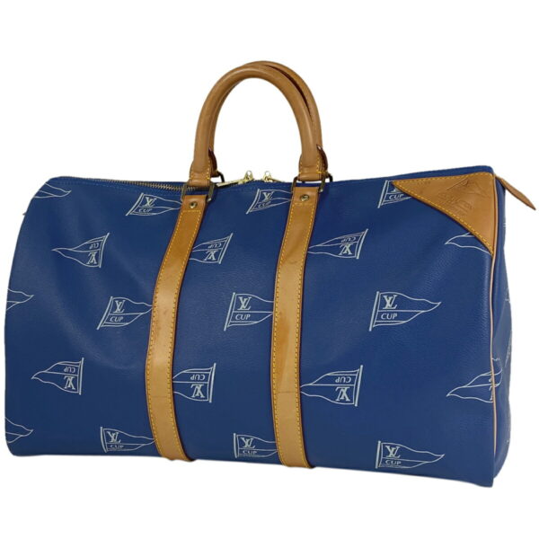 1000068415012 11 Louis Vuitton Keepall 45 Travel Bag Canvas Blue