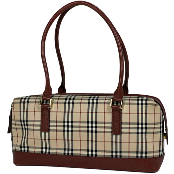 1000068425066 11 Burberry Plaid Nova Check Canvas Handbag Beige Bordeaux