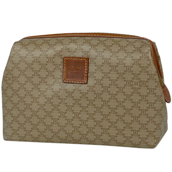 1000068439032 11 Celine Macadam Pattern Pouch Canvas Beige