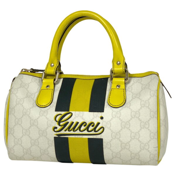 1000068472114 11 Gucci GG Pattern Joyline Mini GG Supreme Handbag Canvas Yellow