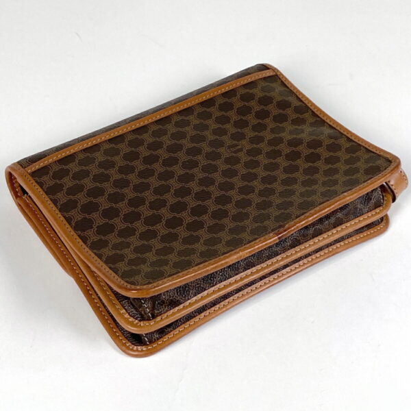 1000068666384 12 Celine Macadam Pattern Canvas Clutch Bag Brown