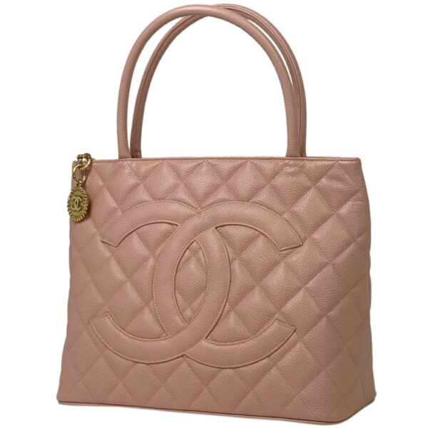 1000068737145 11 Chanel Reprint Tote Handbag Caviar Skin Pink