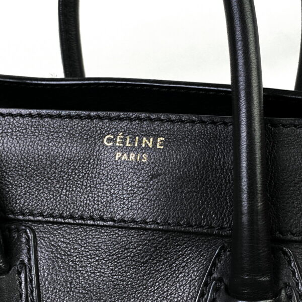 1000068855788 15 Celine Luggage Micro Shopper Leather Tote Handbag Black