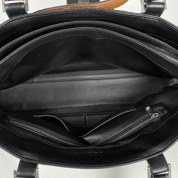 1000068877957 15 Loewe Anagram Embossed Tote Bag Leather Black