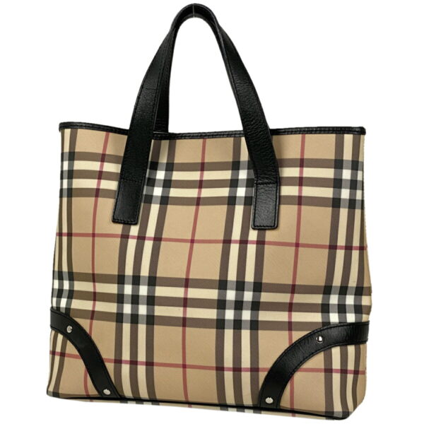 1000069049841 11 Burberry Plaid Canvas Nova Check Tote Handbag Brown Black