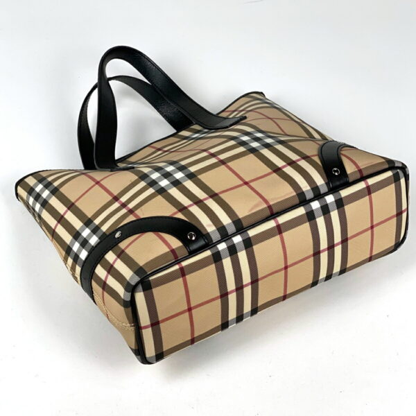 1000069049841 12 Burberry Plaid Canvas Nova Check Tote Handbag Brown Black