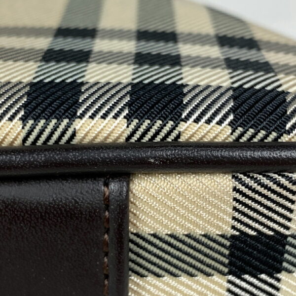 1000069106872 12 Burberry Plaid Canvas Handbag Beige Black