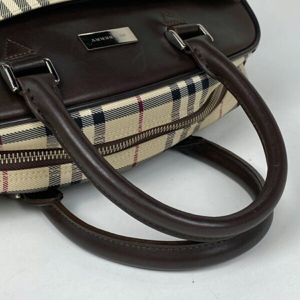 1000069106872 15 Burberry Plaid Canvas Handbag Beige Black