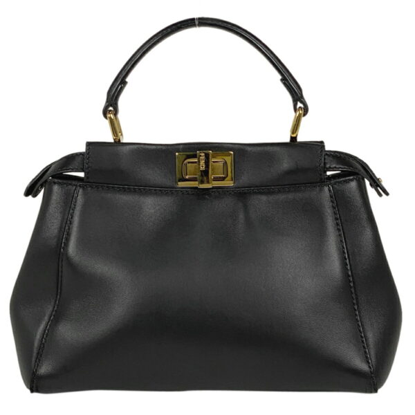 1000069120830 13 FENDI Mini Peekaboo 2WAY Shoulder Bag Leather Black