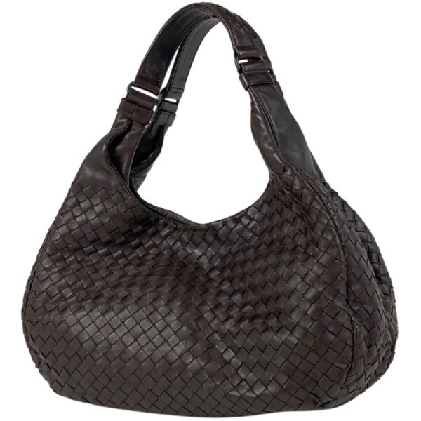 1000069123343 11 Bottega Veneta Intrecciato Braided Mesh Leather Handbag Brown