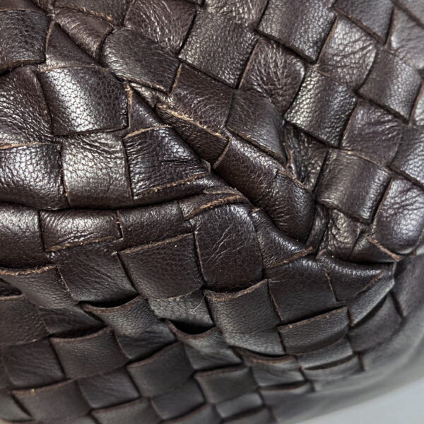 1000069123343 13 Bottega Veneta Intrecciato Braided Mesh Leather Handbag Brown