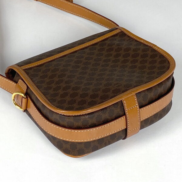 1000069164018 12 Celine Macadam Pattern Canvas Shoulder Bag Brown